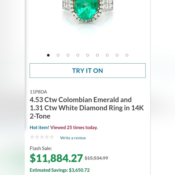 Genuine Emeraldine Quartz & White Zircon Ring Platinum over 925!! ✨️ Siz… - Picture 12 of 12